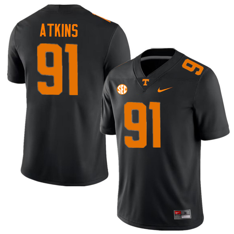 Doug Atkins Tennessee Jersey,Tennessee Volunteers #91 Doug Atkins College Jersey,Uniforms-Black